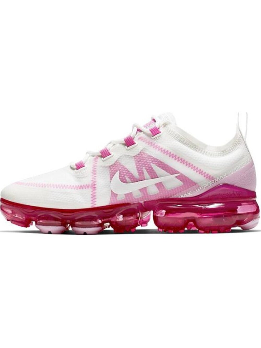 Nike Women's White Rose Pink Air Vapormax Low Top Athletic Sneaker Size 8